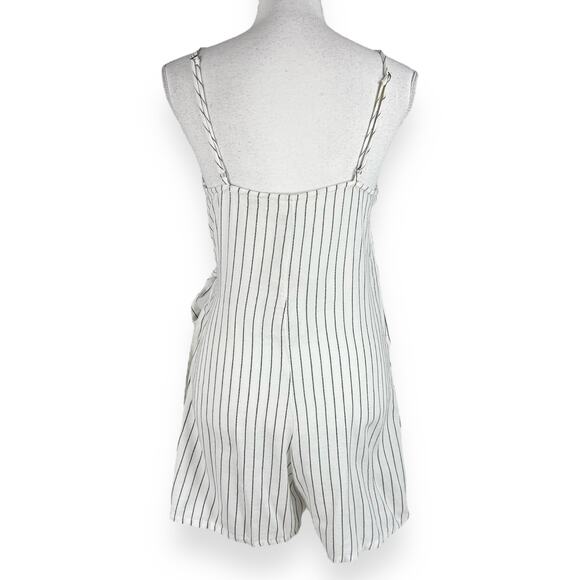 Roxy Women's Intense Sunrise Faux Wrap Romper Medium White Stripe - Picture 9 of 16